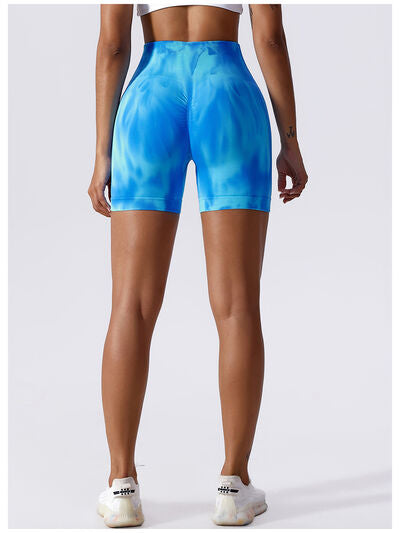Tie-Dye Wide Waistband Active Shorts
