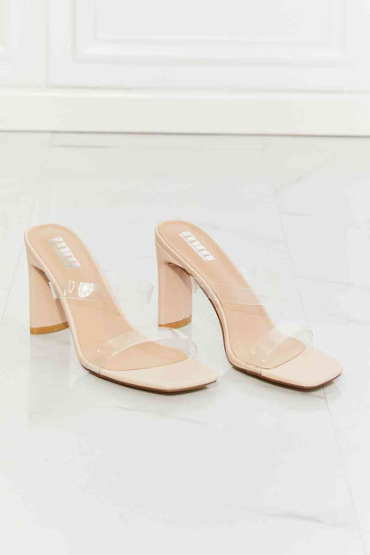 MMShoes Walking On Air Transparent Double Band Heeled Sandal
